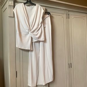 Zara Coordinated Set Pants Top Cream Small